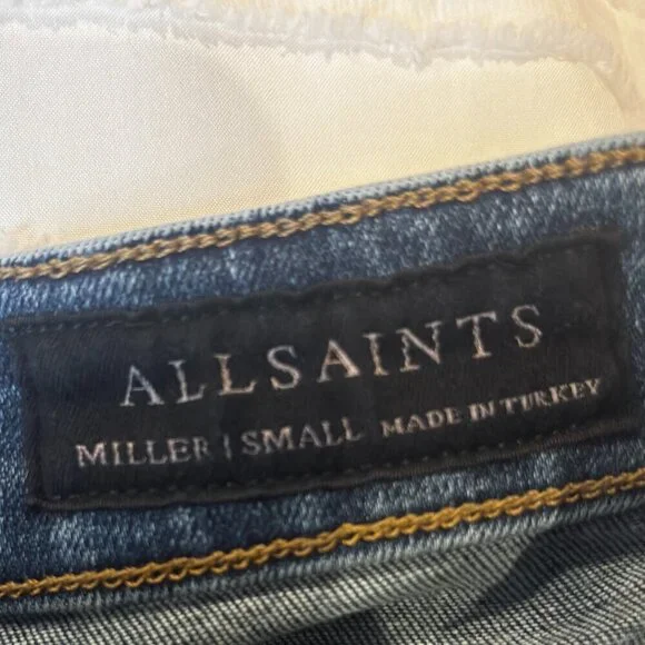 ALLSAINTS Miller Mid-Rise Size Me Skinny Jeans | Hunter Blue | Size Small - Picture 6 of 6